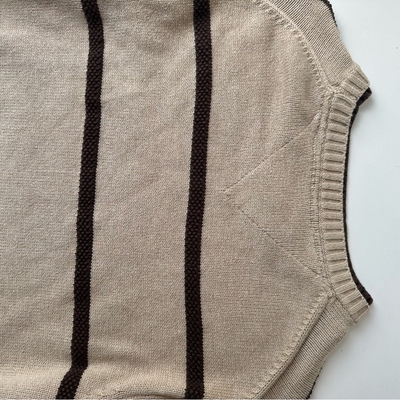 Tommy Hilfiger Pullover Sweater beige brown striped unisex size M - Picture 8 of 11